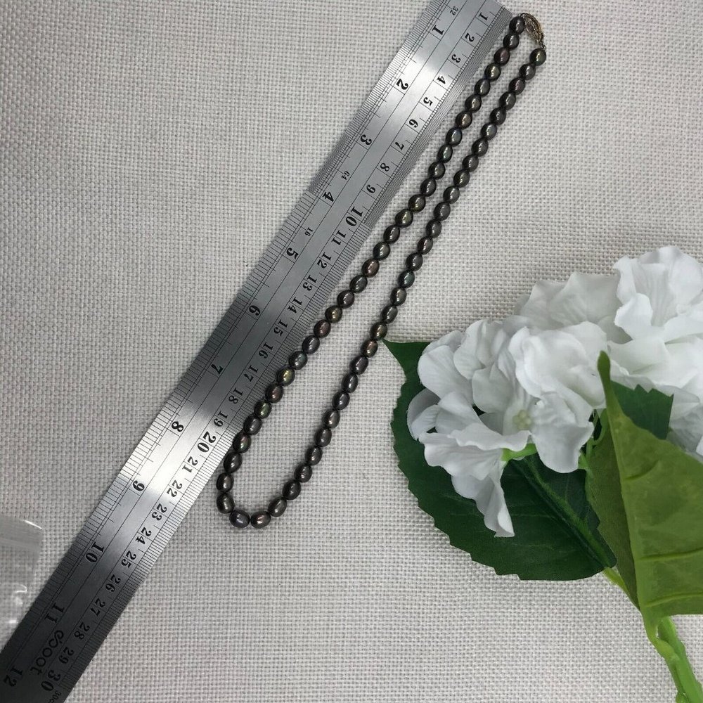DESIGNER ROSS SIMONS 925 BLACK PEARL NECKLACE - Picture 11 of 12